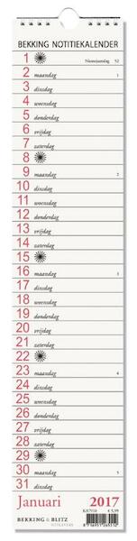 Bekking Notitiekalender 2017 - (ISBN 8716951265512)